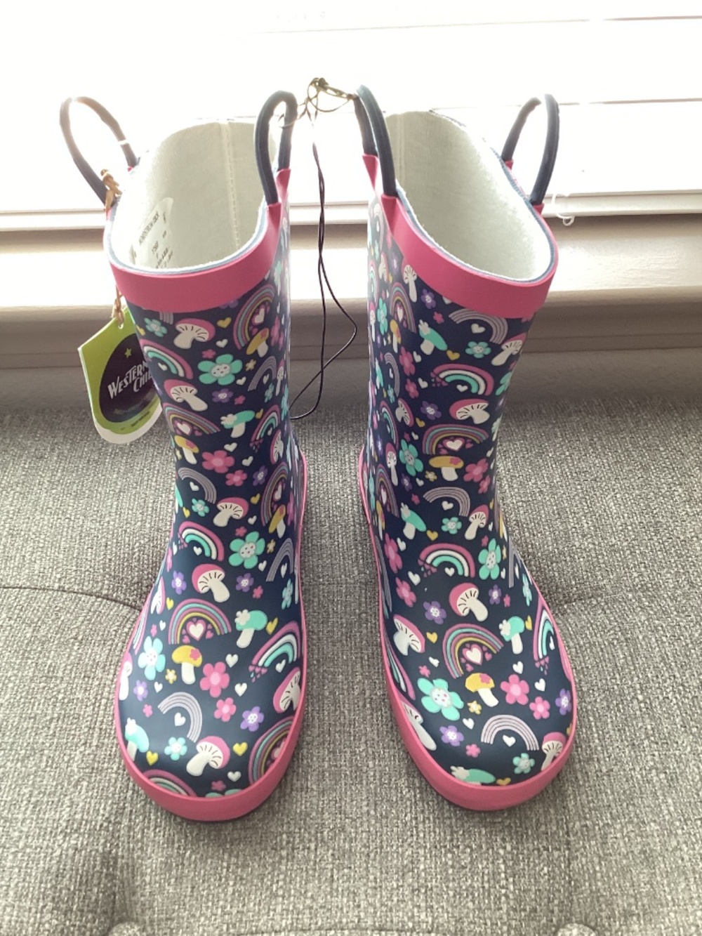 Western Chief Kids' Rainbow Dream Rain Boot, size 13